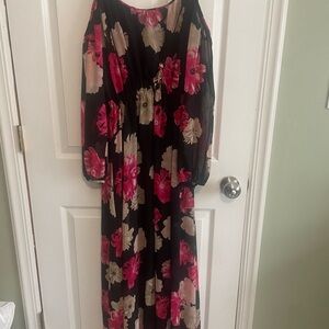 Calvin Klein Floral Off-Shoulder Maxi Dress